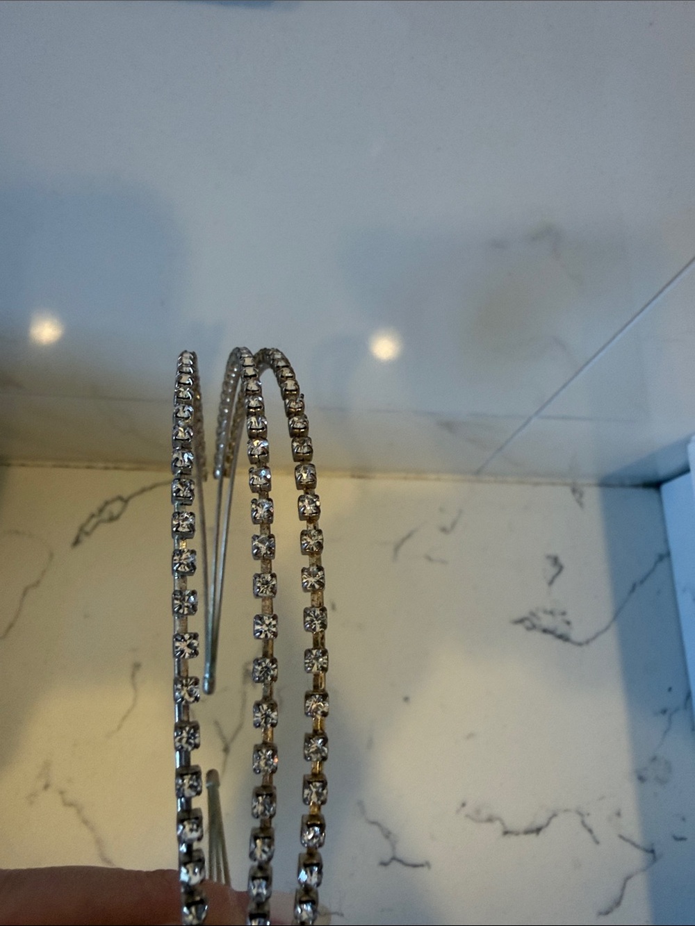 Crystal Triple-Row Silver Headband - Picture 3 of 4